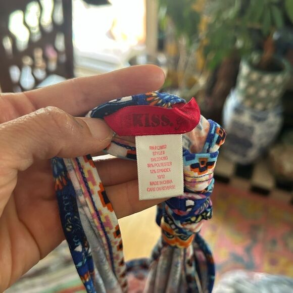 Kiss Colorful Patterned High Low Dress M 10/12 - Picture 12 of 16